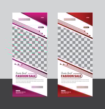 creative fashion agency roll up banner design template vector