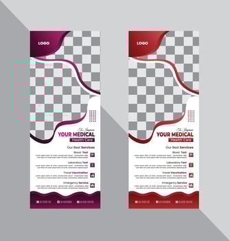minimalize and illustration medical roll up banner design template. vector