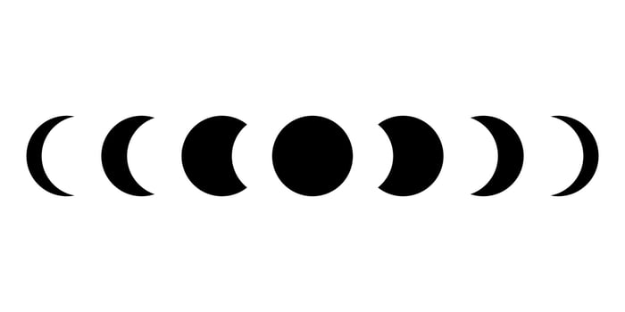 Moon phases, lunar cycles vector