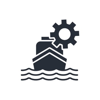 marine engineering icon. .Editable stroke.linear style sign for use web design,logo.Symbol illustration. vector