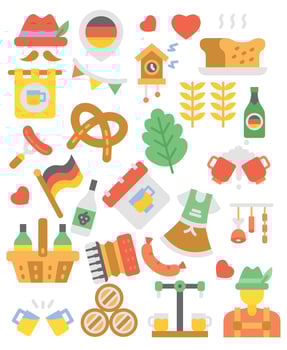 Oktoberfest elements collection ,flat style. illustration vector