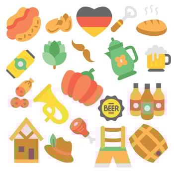 Oktoberfest elements collection in flat design. illustration vector