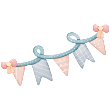 a cute little bunting with bows on it png