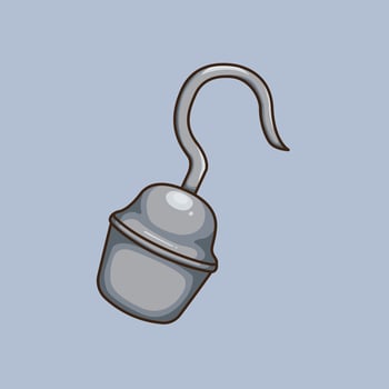 illustration Pirate Hook. design Pirate Hook. Sea Pirate Hook Cartoon design illustration and icon for website, digital and print vector