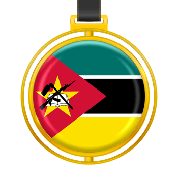 Badge with the colors of the Mozambique flag png