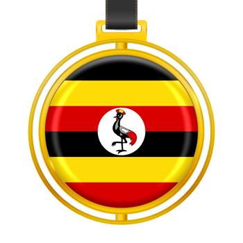 Badge with the colors of the Uganda flag png