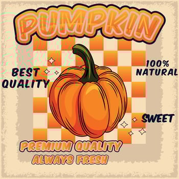 Pumpkin with vintage design concept and beautiful color vector