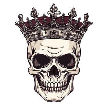 Skull with crown illustration vector
