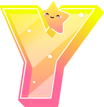 Letter Y, Cute Star Alphabet Lettering png