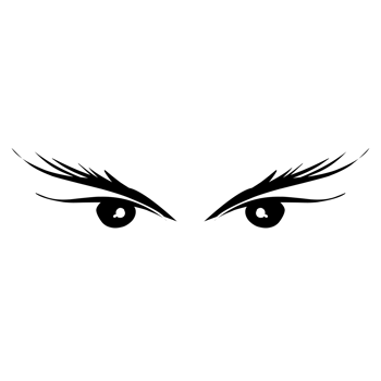 an illustration of a woman's eyes with long eyelashes png