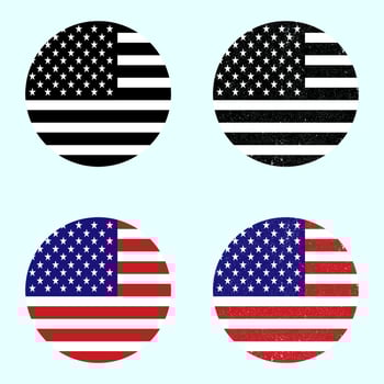 United States festive circle flag icon sign symbol. Circle flag. vector