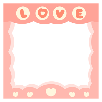 love frame with hearts on transparent background png