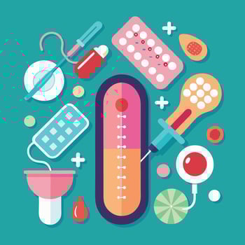 A flat design of medical supplies and equipment vector