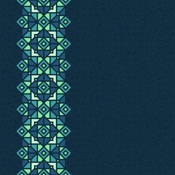 Islamic Oriental Geometric Ornament Design for Border and Frame with Dark Theme vector