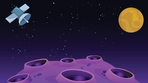 Night sky space planets moonlight vector