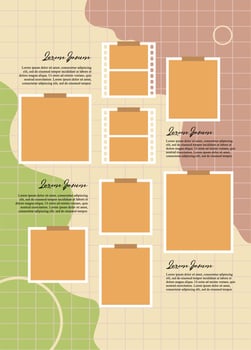 grid digital photo wall template vector