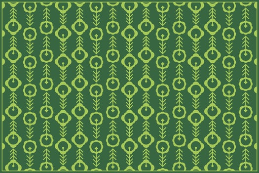 unique flowers garden pattern with dominant green colors and dark green background vector