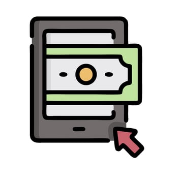 mobile phone with money icon illustration vector