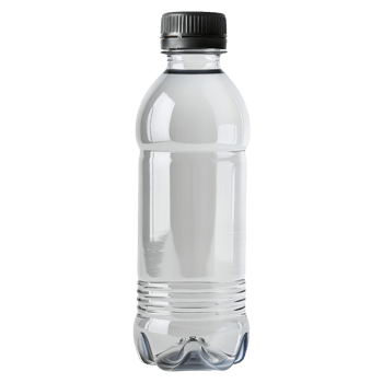 Plastic Water Bottle with Black Cap png