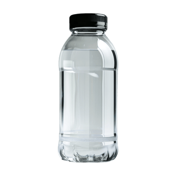 Plastic Water Bottle Mockup with Black Cap png