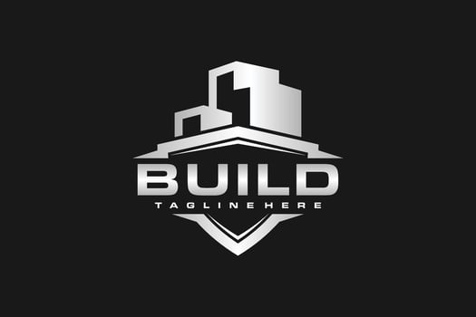 shield building emblem logo vector