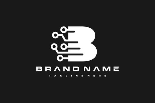 letter B tech logo vector