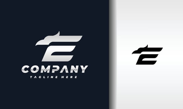 letter E eagle logo vector