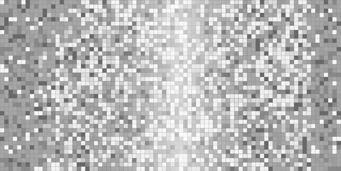 Disco ball silver gray mosaic pattern, shiny background. Metallic sequin foil or mirror backdrop. Abstract halftone wallpaper. vector