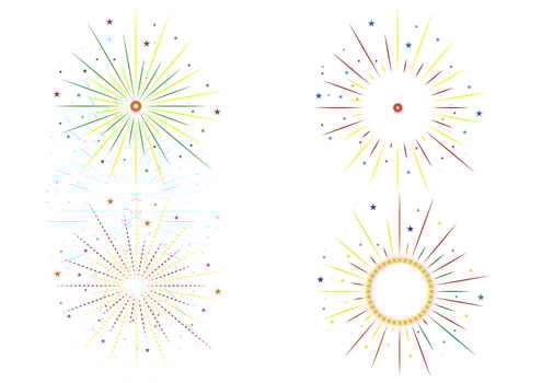 Bright and Vibrant Fireworks Art for All Celebrations Perfect for New Year, Christmas, Diwali, Chinese New Year, Eid al-Fitr, Ramadan, Halloween, party, and holiday vector