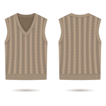 Sleeveless knitted sweater mockup vector