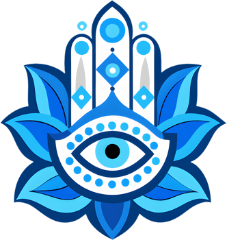 Ornate Hamsa amulet clipart, stunning symbol of protection. . png