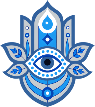 Elegant Hamsa amulet clipart, intricate design. . png