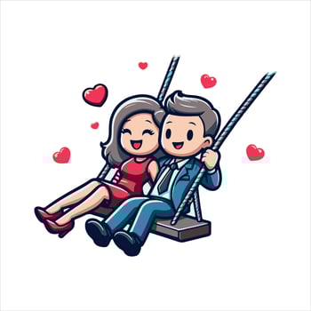Swing male and female action good use for symbol, logo, web icon, mascot, sticker, sign, or any design you want on white background vector