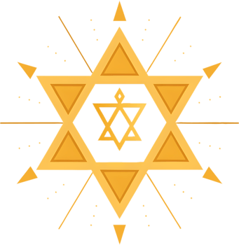 Whimsical Star of David Amulet Clipart Art. . png