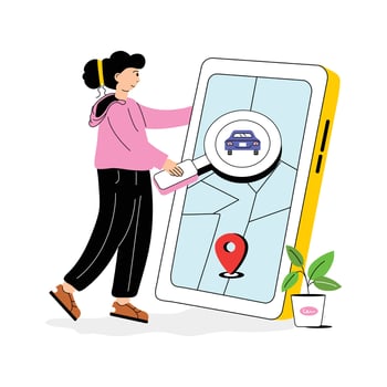 Delivery tracking character illustration in trendy style vector
