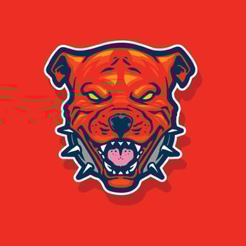 pitbull dog icon artwork vector