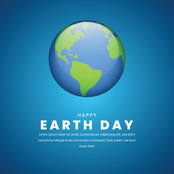 Happy earth day, environmental concept isolated background. vector