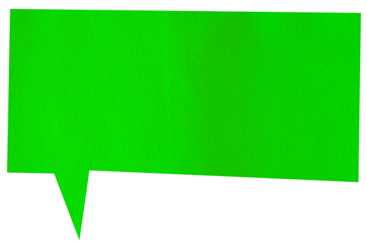 Green blank paper speech bubble design element isolated on transparent background png