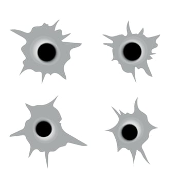 Realistic-looking bullet holes. vector