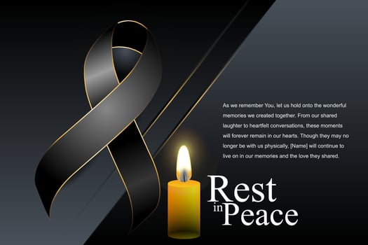 big dark ribbon mourninn rest in peace vector