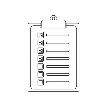 Checklist document Icon. Line style EPS. vector