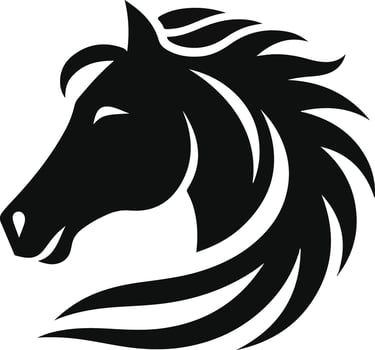 horse black illustration vector
