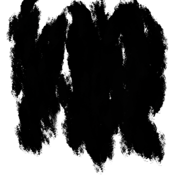 A rough black brush stroke illustration showcasing jagged raw textures and organic flow png