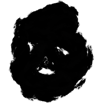 A rough black brush stroke illustration with uneven grunge style textures and jagged edges png