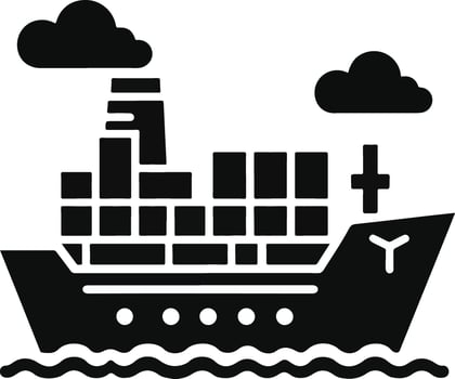 Cruise ship silhouette , Boat silhouette vector