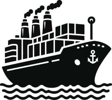 Cruise ship silhouette , Boat silhouette vector