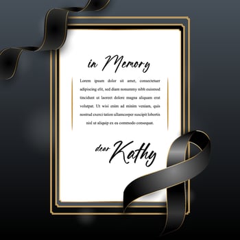 mourning frame with black ribbon vector