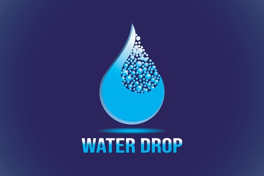 Water drop logo. Water drop icon with bubbles. Water logo.. vector