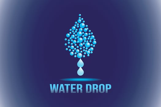 Water drop logo. Water drop icon with bubbles. Bubbles logo.. vector
