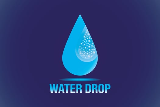 Water drop logo. Water drop icon with bubbles. vector
